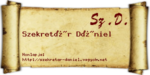Szekretár Dániel névjegykártya