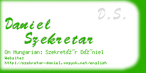 daniel szekretar business card